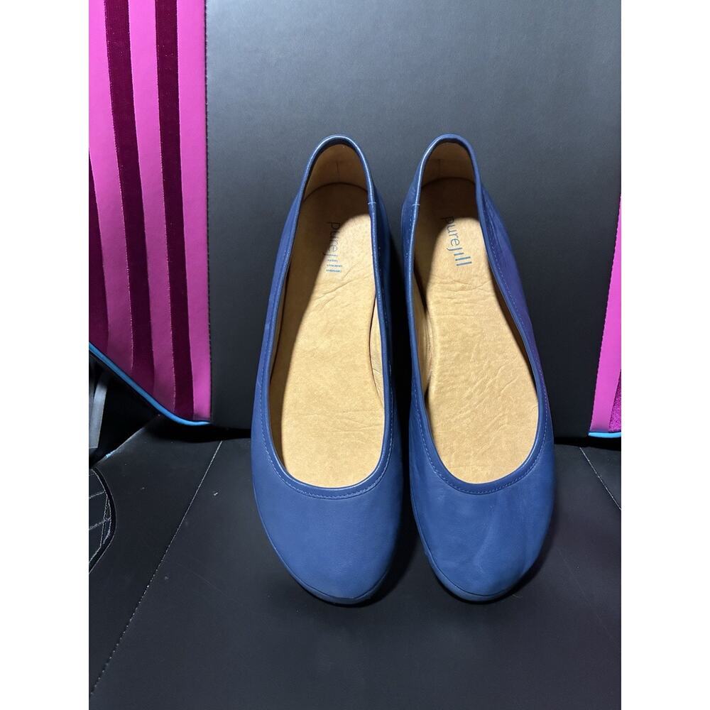 Pure Jill J. Jill Women’s Blue Leather Ballet Flats Size 10 Classic Everyday